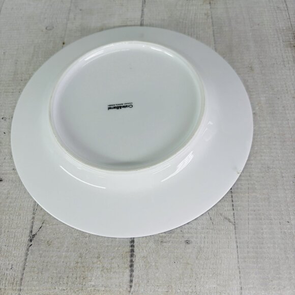 Crate & Barrel CBL141 BLUE LINE White Porcelain Blue Verge 8" Salad Plates Set 4 - Picture 3 of 16